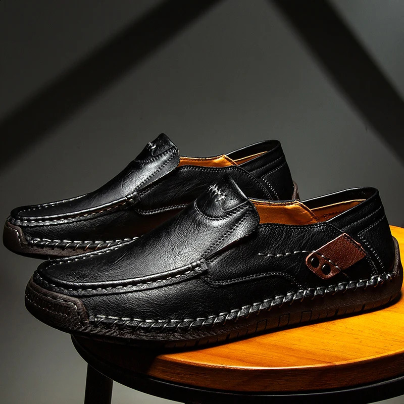Mens casual shoes split leather mens casual shoes smooth sports shoes sizes 39-48 mens spring shoes 240821