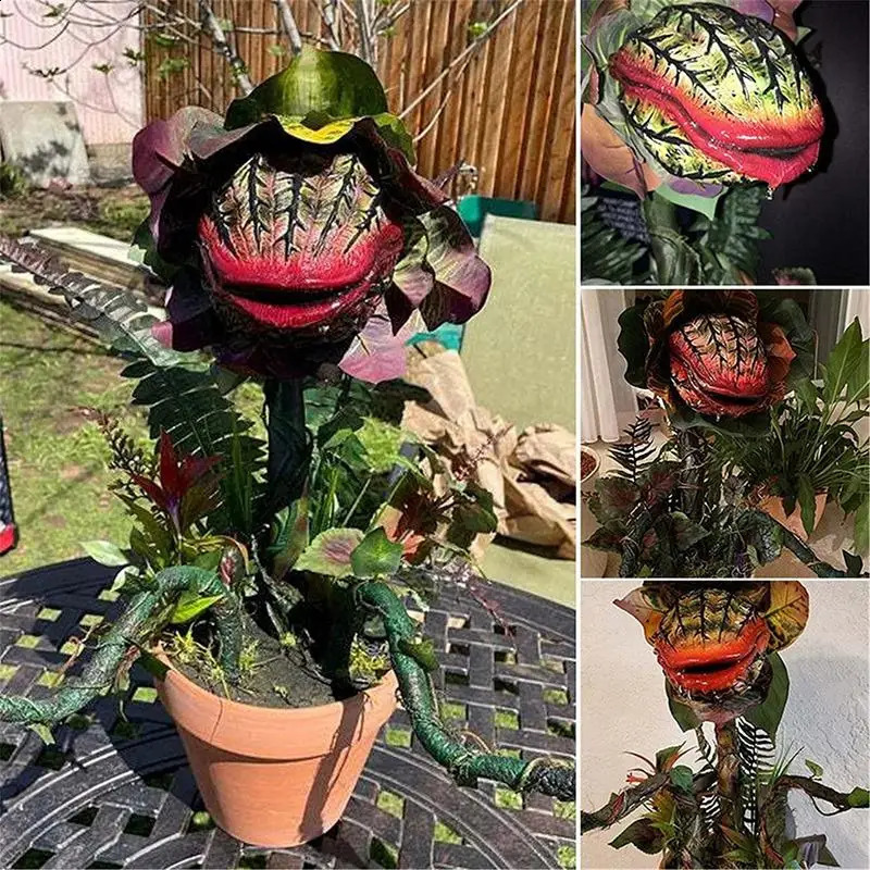 Halloween Resin Audrey II Piranha Plant Decoration Pop Movie Little Shop Of Horrors Statues Audrey II Figurine Garden Sculpture 240909
