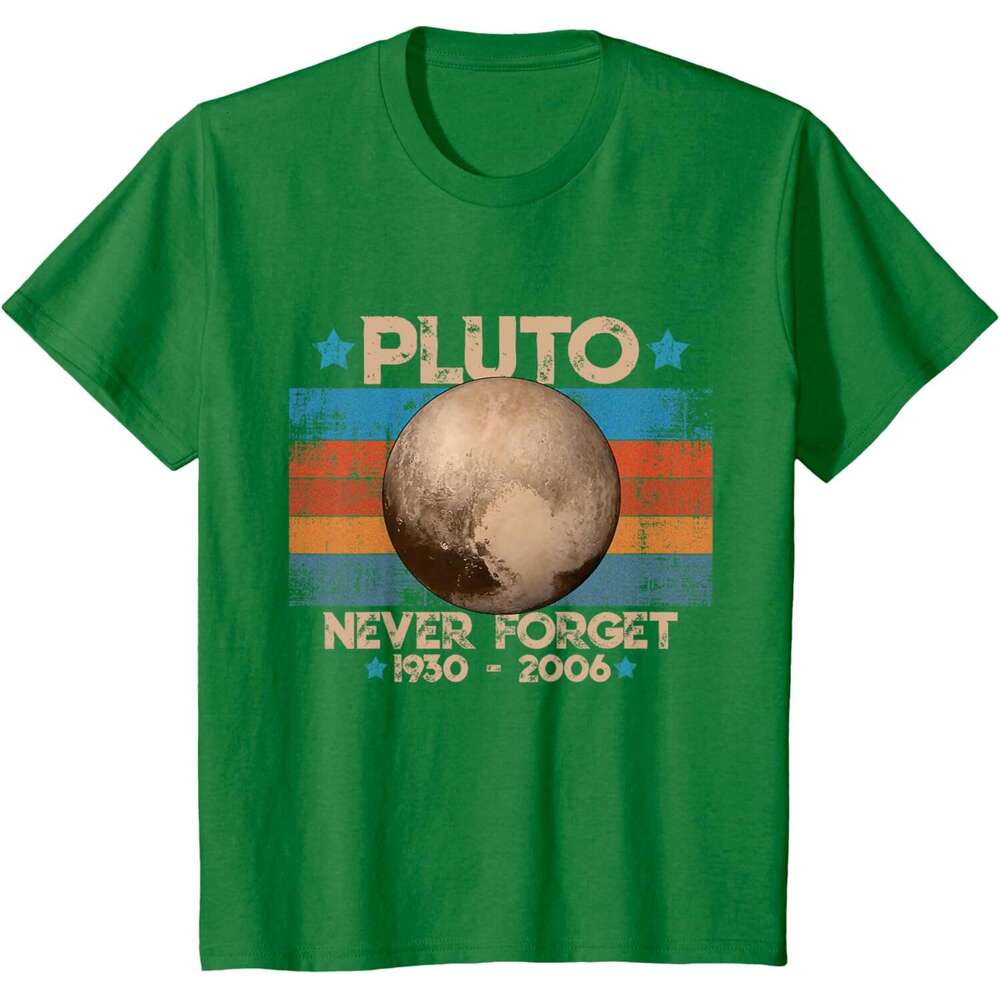 2025S Fashion Designer T Shirt Mens Vintage Never Forget Pluto Funny Retro Astronomy Space T Shirt Shirts Tshirt Graphic Tee Casual Tops Summer Clothe