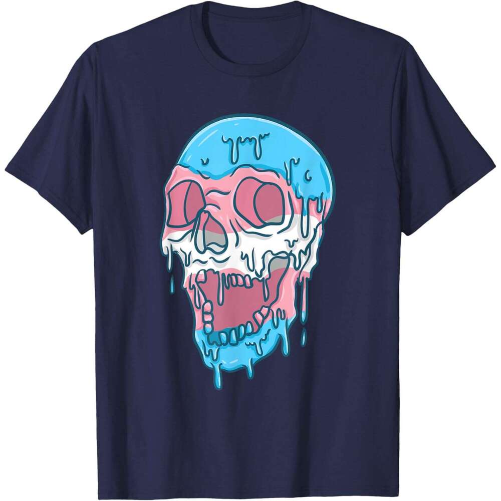 25ss T shirt Mens Dripping Trans Pride Skull Transgender T-Shirt shirts tshirt graphic tee Casual tops summer clothes Short sleeve Free shipping