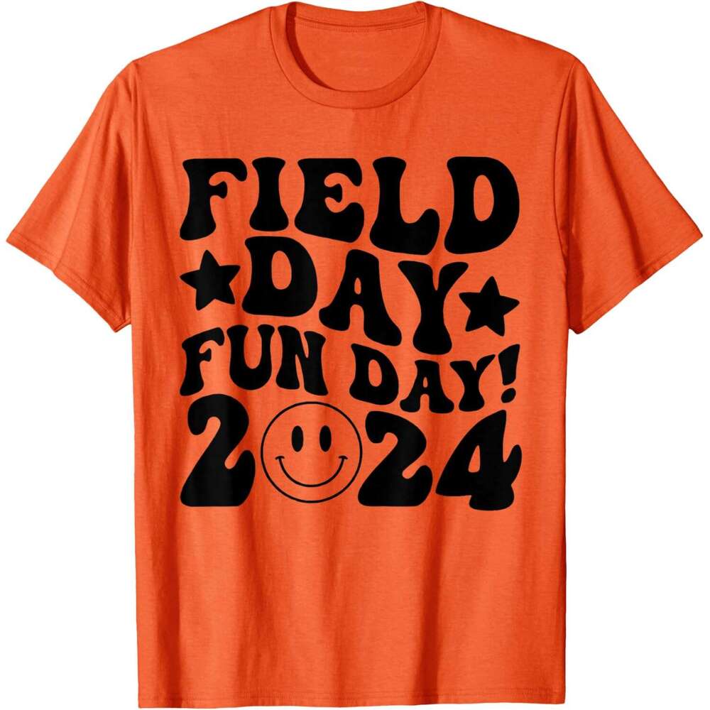 T shirt Mens Fun Funny For Teacher Kids Field Day 2024 T-Shirt shirts tshirt graphic tee Casual tops summer clothes Short sleeve Free shipping
