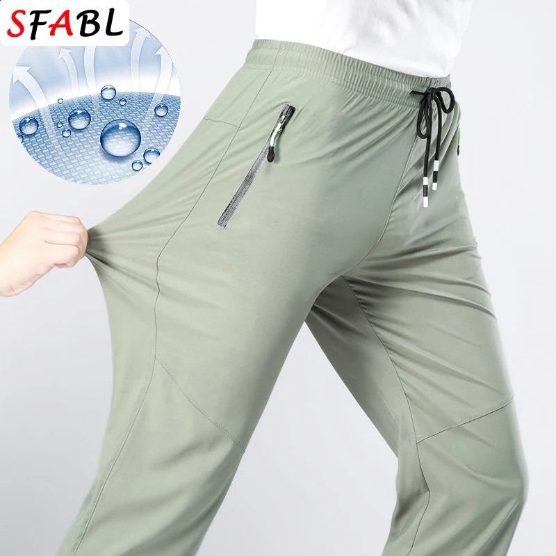 5XL High Stretch Outdoor Sport Hiking Pants Men Zipper Pockets Trousers Men Summer Thin Quick Dry Mens Pants Trekking Fishing 240805