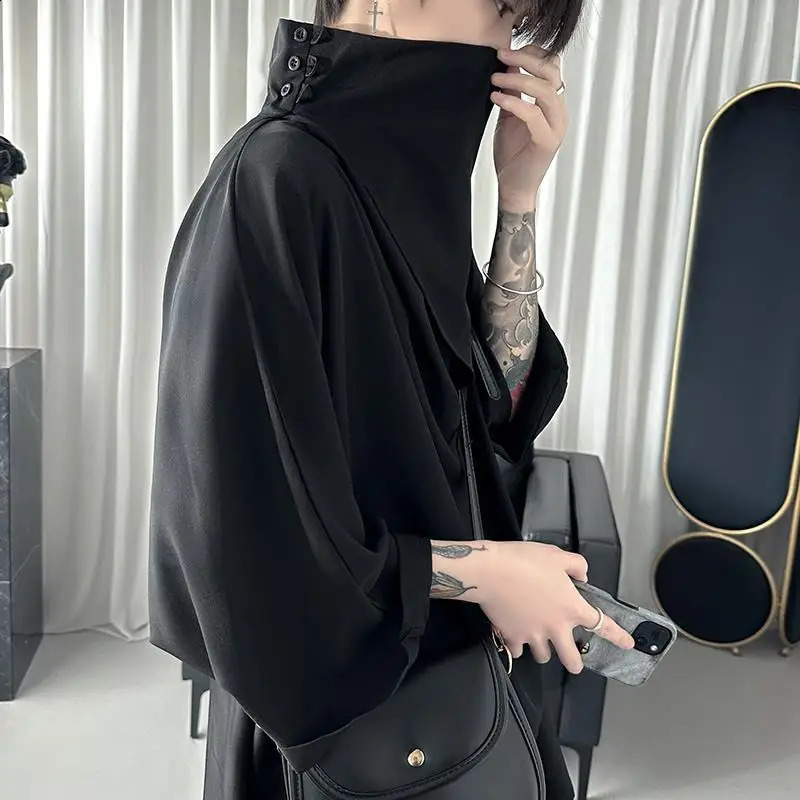 Y2k Black Harajuku Techwear Mens Clothing Stylish Gothic Punk Hip Hop Streetwear Creative Mens T Shirts Japanese Anime Clothes 240805