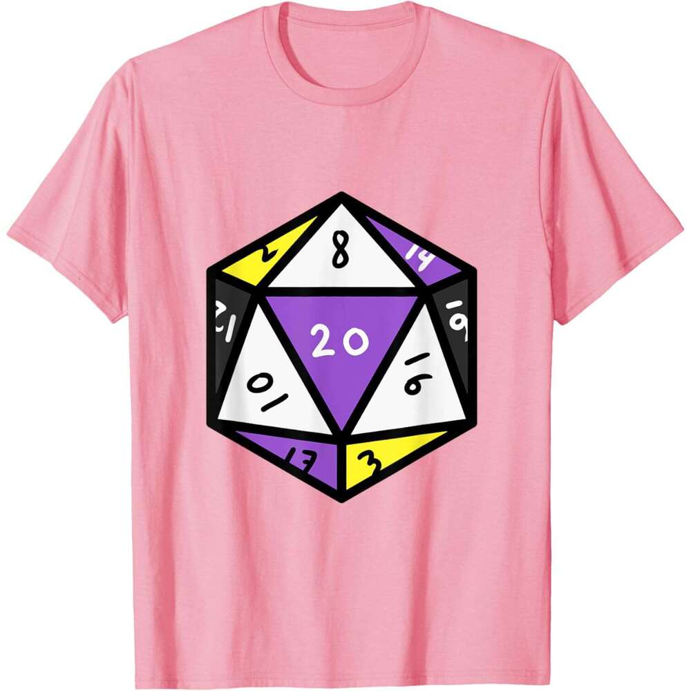 Fashion T shirt Mens Pride Dice Nonbinary T-Shirt shirts tshirt graphic tee Casual tops summer clothes Short sleeve Free shipping