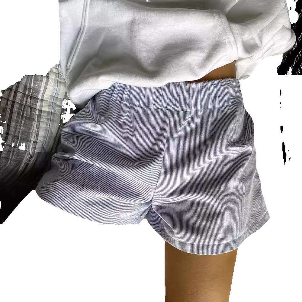 Fashion Thin Striped Patchwork Women Y2k Medium Stretch Waist Shorts with Pockets for Womens Casual Sleepwear Half Pants for Men Pants Trousers Cartoo