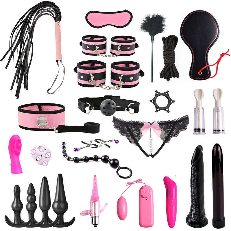 SHEYAY 22pcs Bondage SM Restraint Bed Bondage Kit Fetish Toy Fine Plush Webbing Set Men And Women's Sex Products