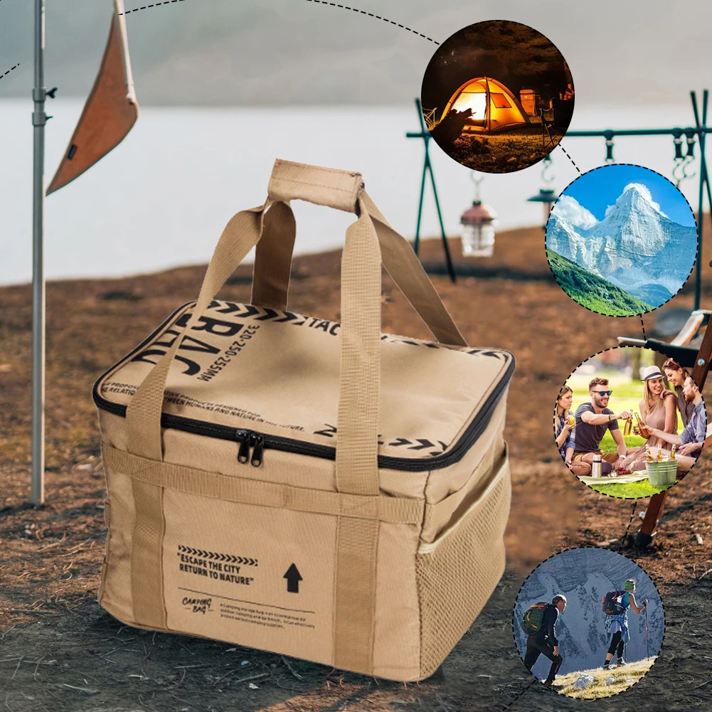 20 L New Outdoor Camping Storage Bag Cooler Lunch Box Thermal bag Travel Tableware Handbag Insulated for Picnic Tool 240802