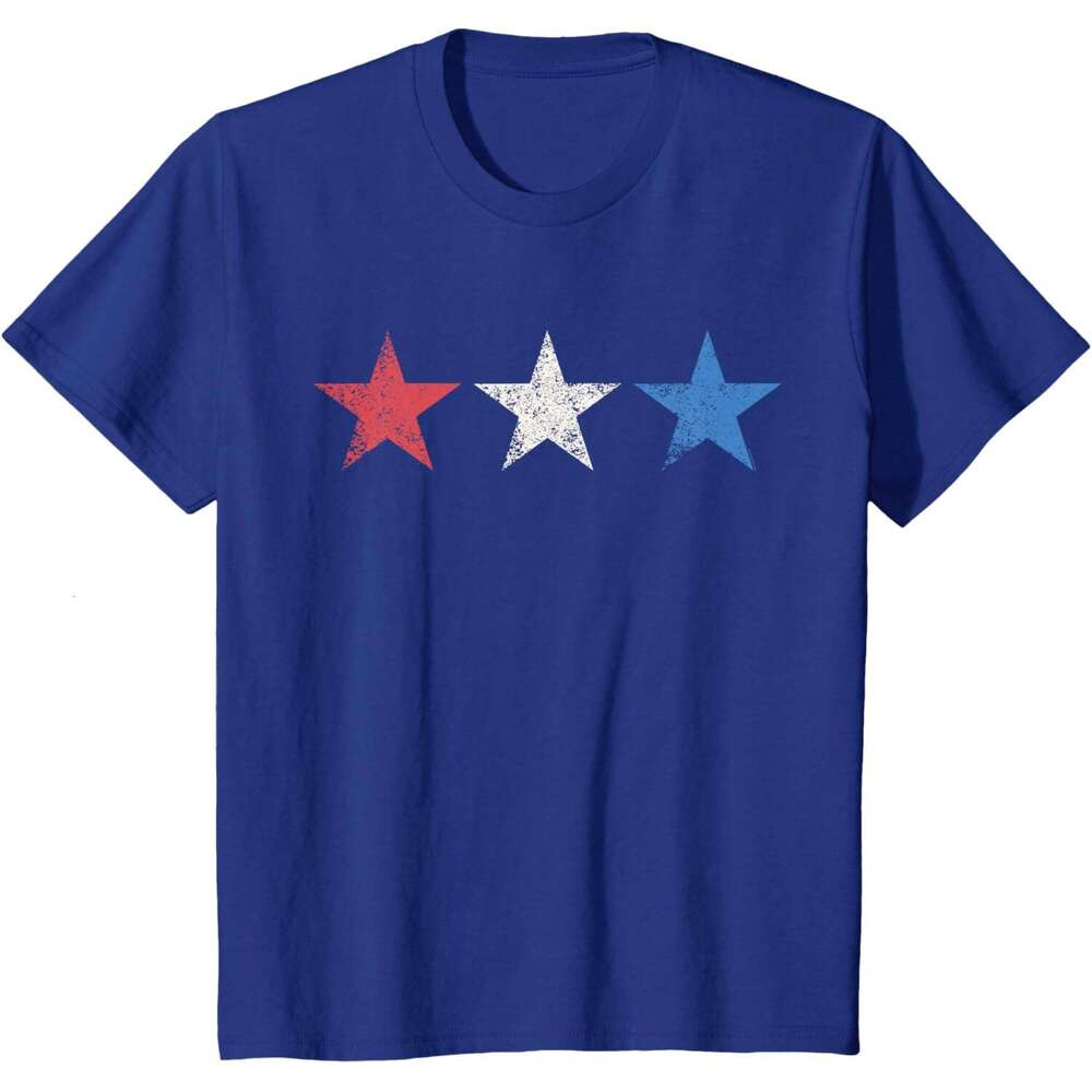 T shirt Mens July 4th Red White Blue Stars Cute USA Patriotic American T-Shirt shirts tshirt graphic tee Casual tops summer clothes Short sleeve Free 