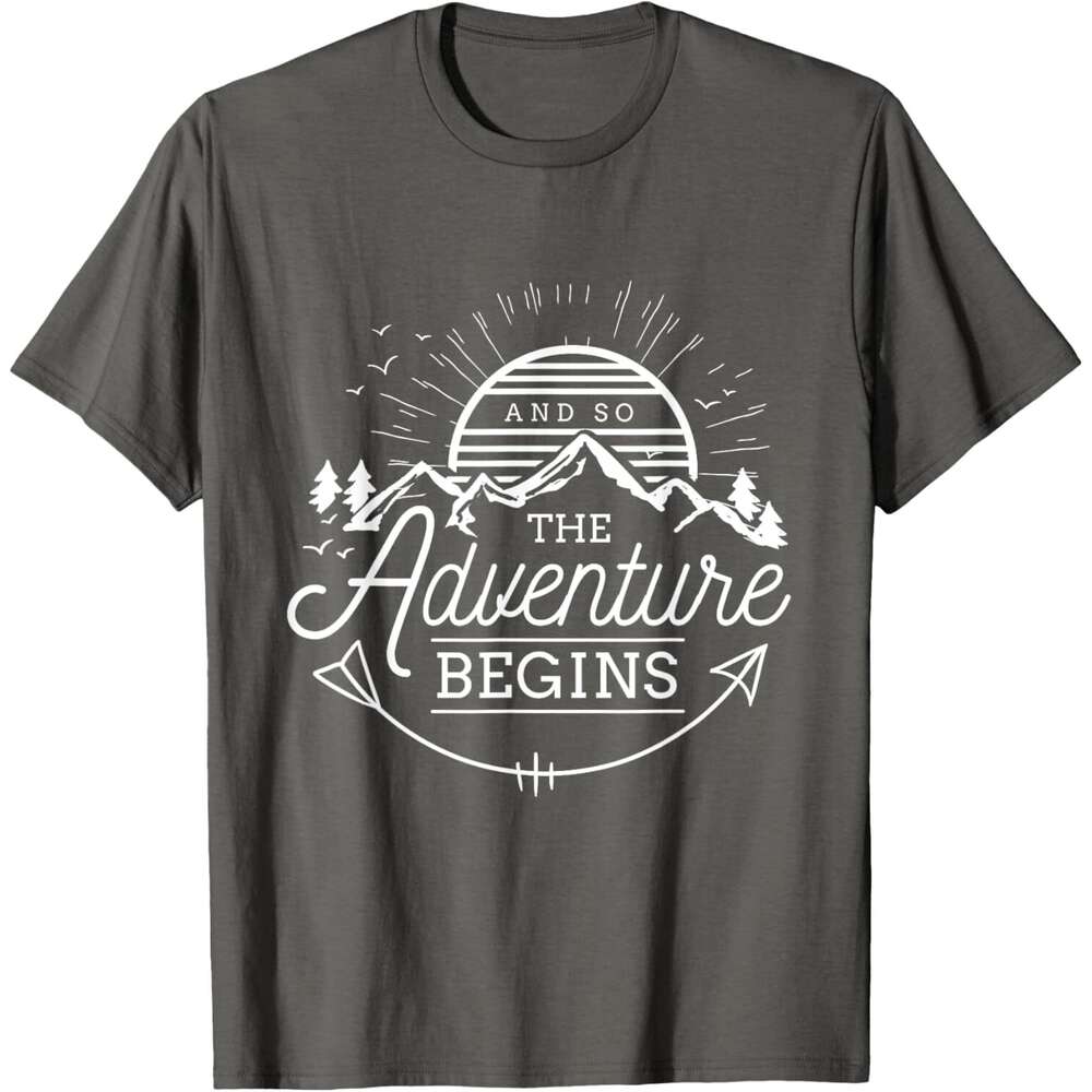T shirt Mens And So The Begins Adventure Camping T-Shirt shirts tshirt graphic tee Casual tops summer clothes Short sleeve Free shipping