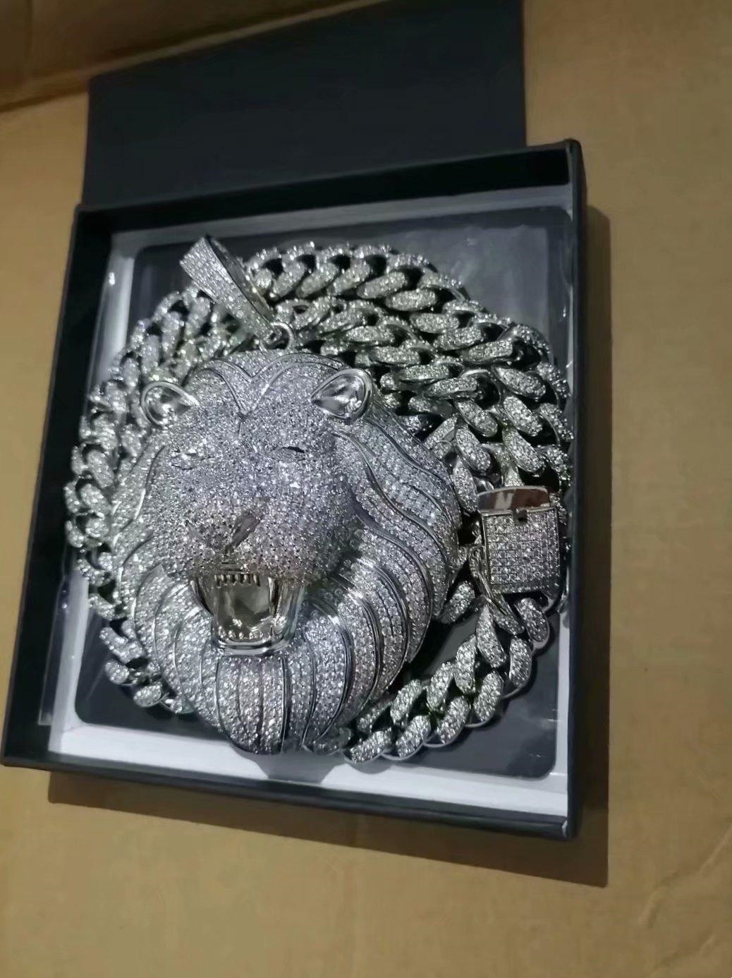mens jewelry hip hop Iced out pendant designer necklace bling diamond cuban link chain big pendants lion animal rapper accessories