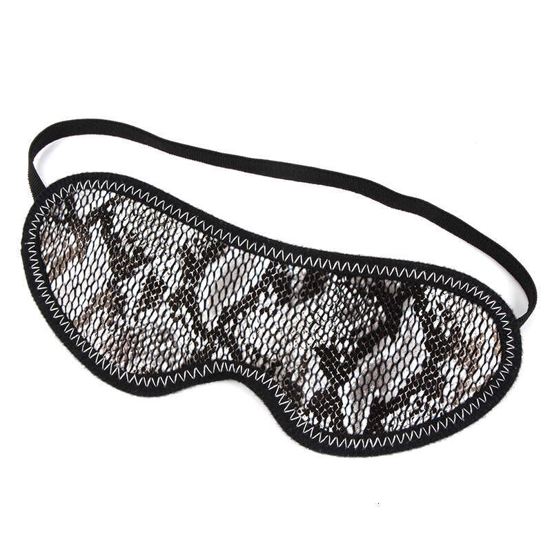 SM Leather Snake Skin Bed Bondage Set Eye Blinder Whip Handcuff Slave Restraints kit