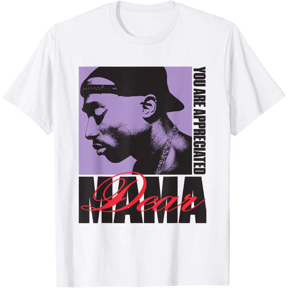 Designer T shirt Mens Tupac Dear Mama Appreciated T-Shirt shirts tshirt graphic tee Casual tops summer clothes Short sleeve Free shipping