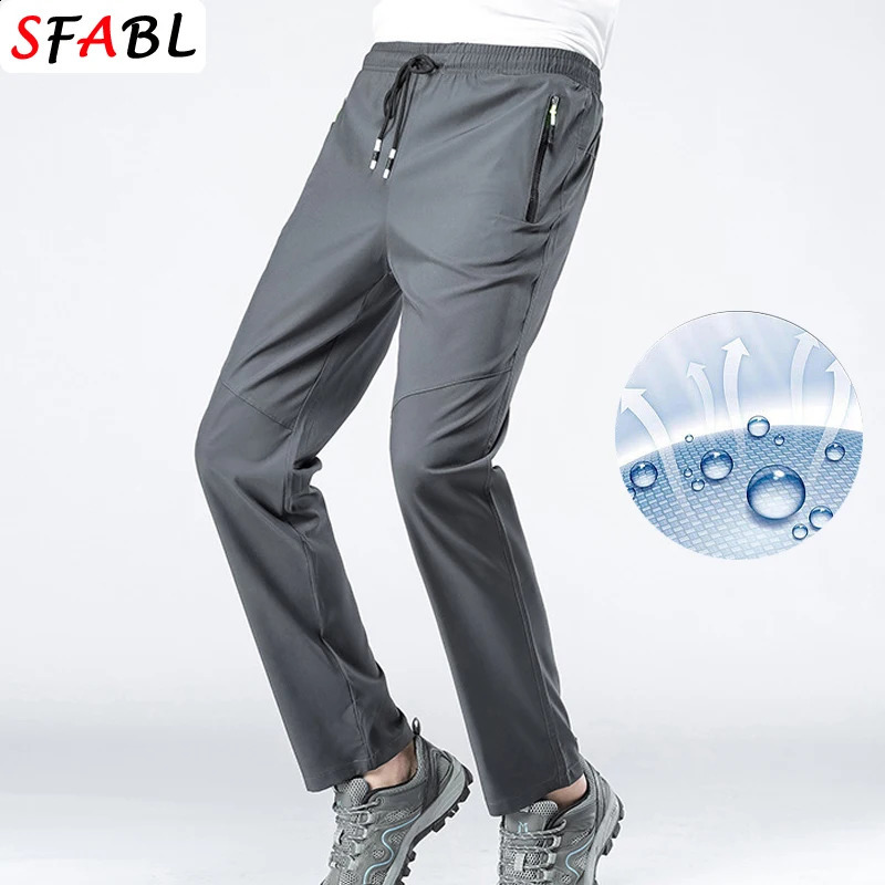 5XL High Stretch Outdoor Sport Hiking Pants Men Zipper Pockets Trousers Men Summer Thin Quick Dry Mens Pants Trekking Fishing 240805