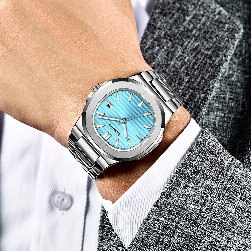 2024 LIGE New Men Watch Business Luxury Waterproof Male Clock Luminous Date Stainless Steel Square Quartz Men Watch reloj hombre