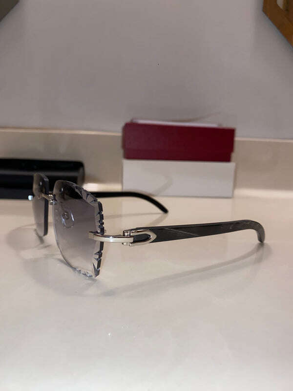 rimless sunglasses black buffs bussed down hip hop glasses for rappers personalised fashion moissanite