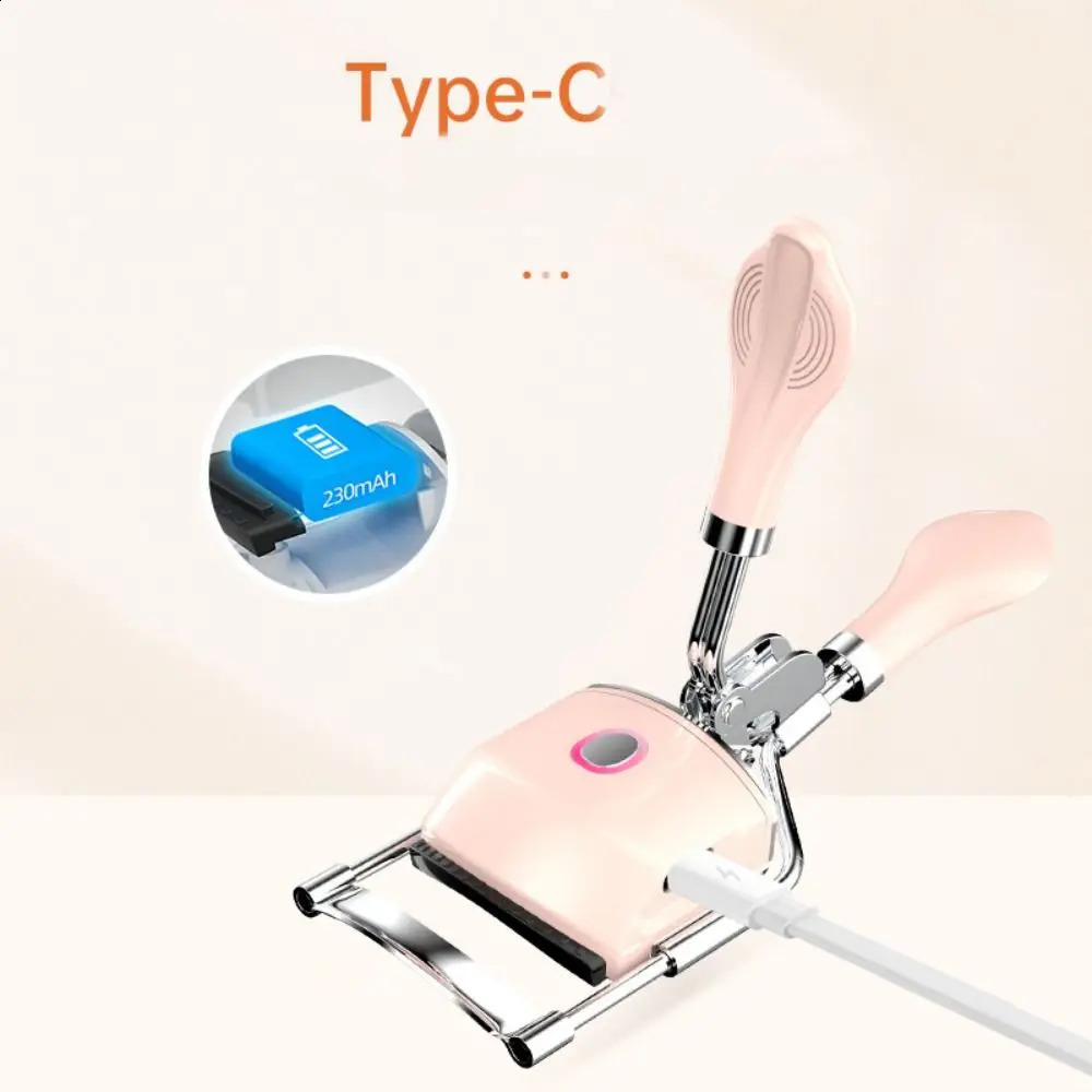 USB charging electric heating eyelash curler mini makeup tool beauty longlasting 240729