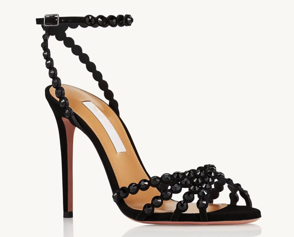 Factory Elegant Ice Sandal Tequila Plexi Sandal Heel High Heels Women surface Sandals Shoes Leather Square toe Walking Lady Sandalias 35-43 box