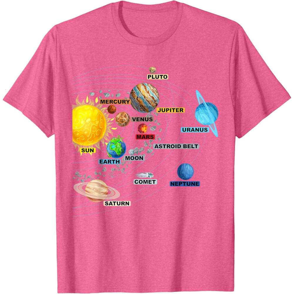 T shirt Mens Solar System Planets Astronomy Space Science - Girls Boys T-Shirt shirts tshirt graphic tee Casual tops summer clothes Short sleeve Free 