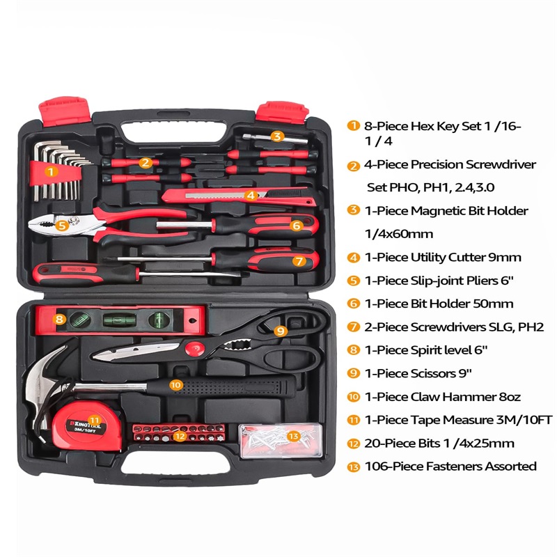 ingTool 325 Piece Home Repair Kit, General Home/Auto Repair Tool Set, Toolbox Storage Case with Drawer, General Household Tool Kit - Perfect for Homeo