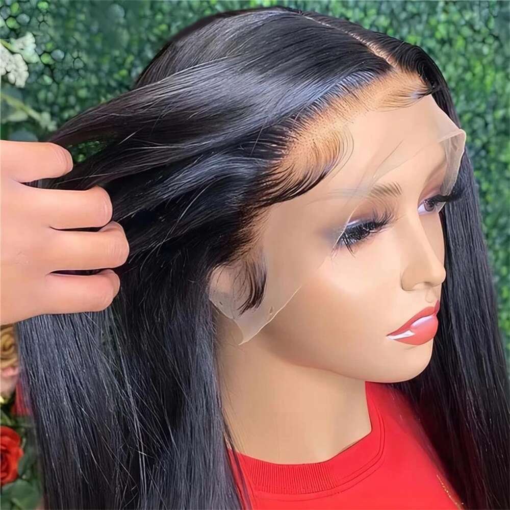 13X6 HD Transparent Front Human Hair Preplucked Brazilian Straight 13X4 Frontal Wigs For Women 360 Full Lace Wig
