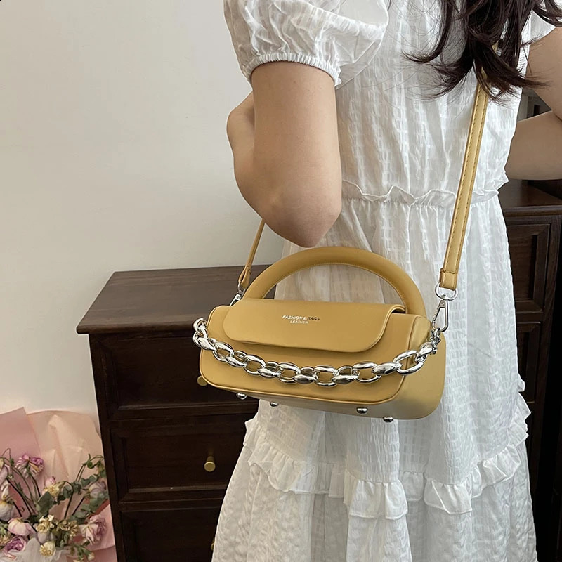 Pu Solid Thread Fashion TopHandle Bags Flap Buckle High Quality Shoulder Crossbody Bag for Women Bolsa 240802