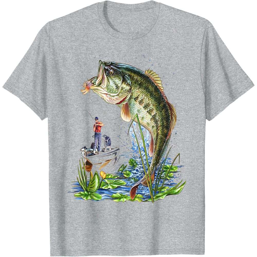 T shirt Mens Fishing Fish T-Shirt shirts tshirt graphic tee Casual tops summer clothes Short sleeve Free shipping