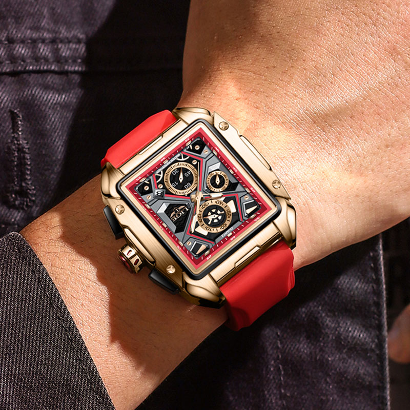 2024 LIGE New Fashion Men Watch Top Brand Luxury Square Watch For Men Casual Sport Waterproof Quartz Chronograph Montre Homme