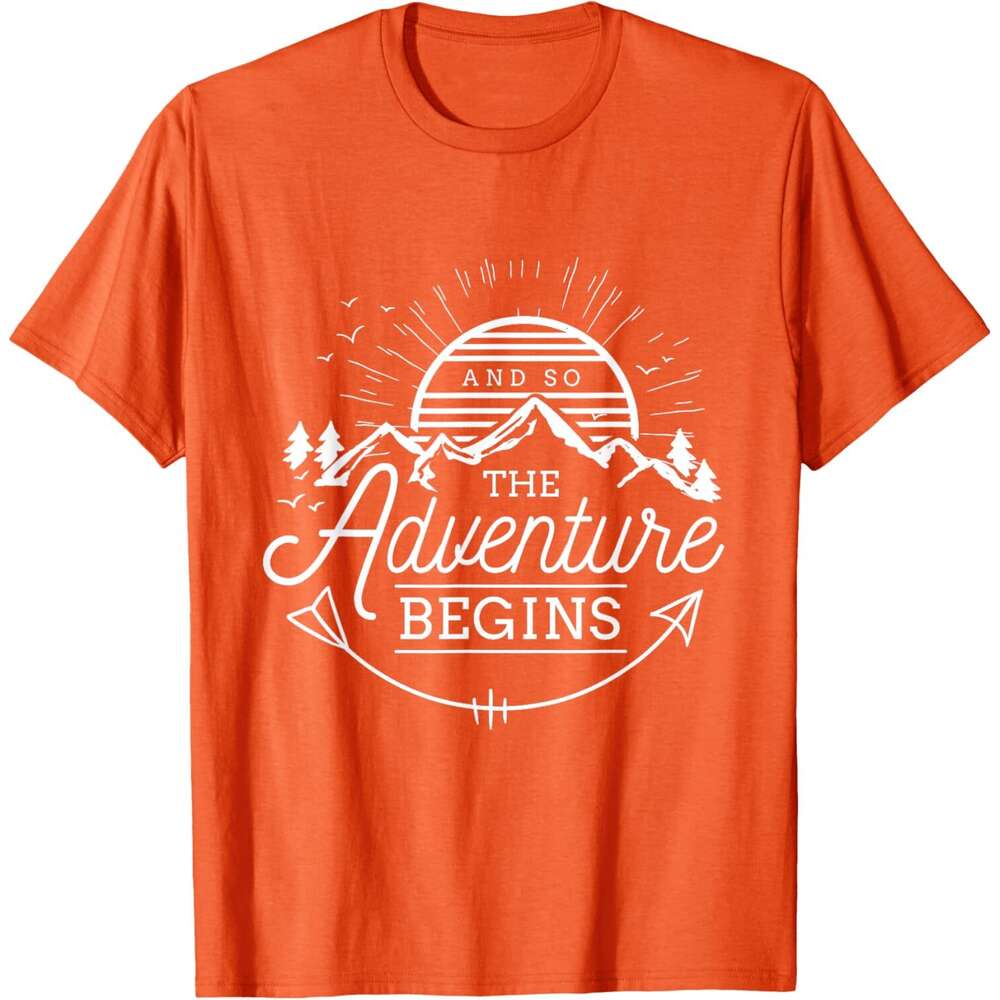 T shirt Mens And So The Begins Adventure Camping T-Shirt shirts tshirt graphic tee Casual tops summer clothes Short sleeve Free shipping