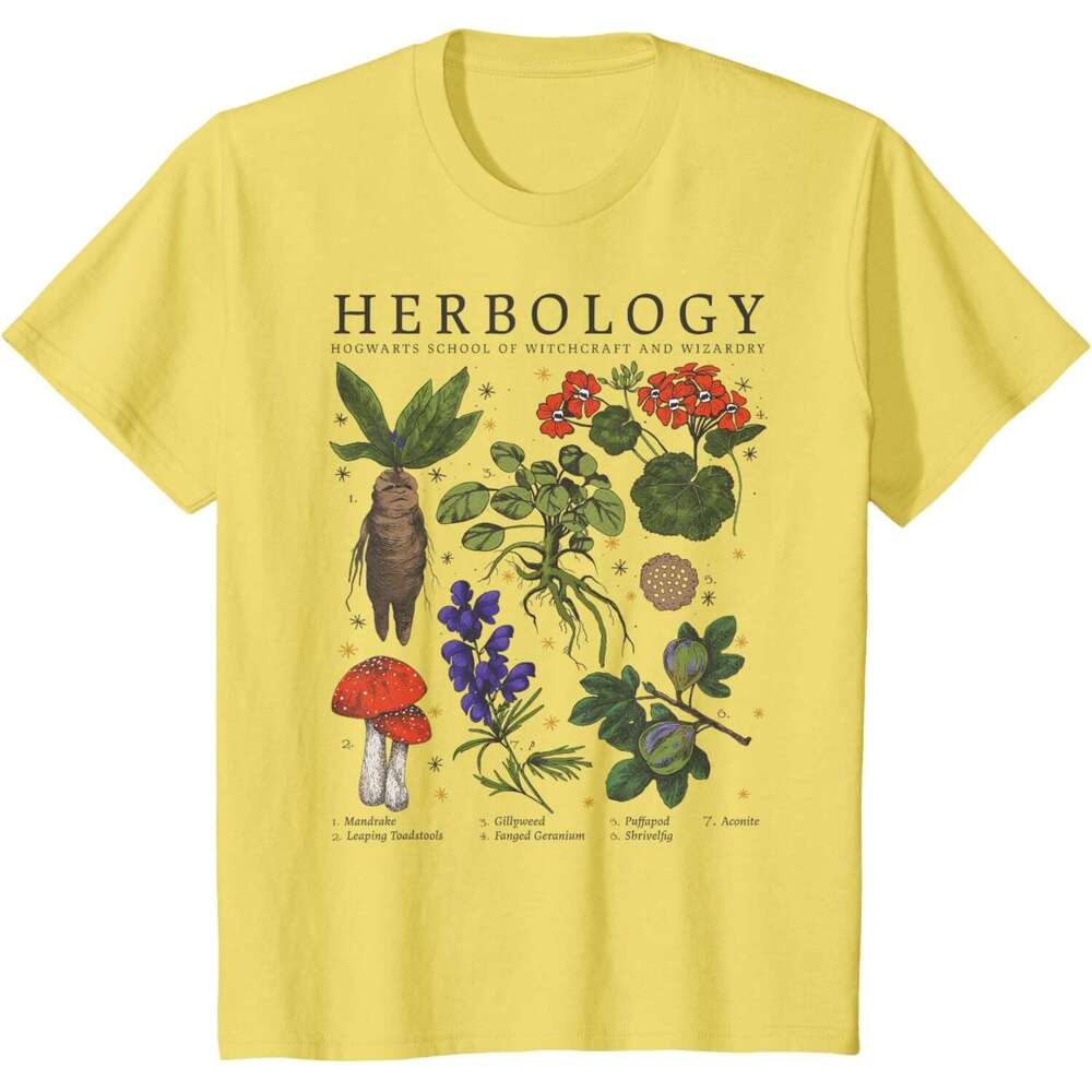 T shirt Mens Herbology Plants Short Sleeve T-Shirt shirts tshirt graphic tee Casual tops summer clothes Short sleeve Free shipping