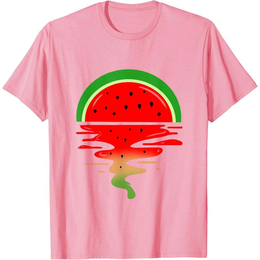 T shirt Mens Watermelon Vaporwave Sunset T-Shirt shirts tshirt graphic tee Casual tops summer clothes Short sleeve