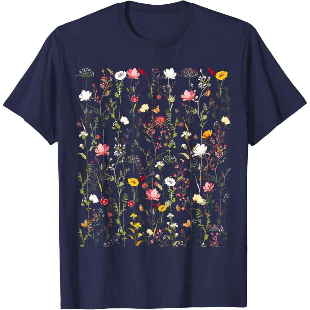 T shirt Mens Vintage Inspired Flower Botanical Graphic T-Shirt shirts tshirt graphic tee Casual tops summer clothes Short sleeve Free shipping