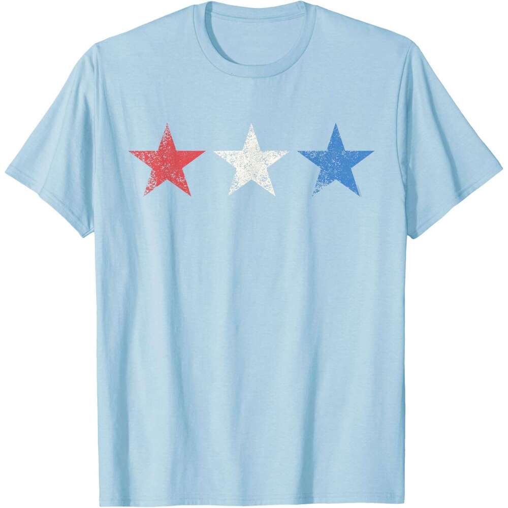 T shirt Mens July 4th Red White Blue Stars Cute USA Patriotic American T-Shirt shirts tshirt graphic tee Casual tops summer clothes Short sleeve Free 