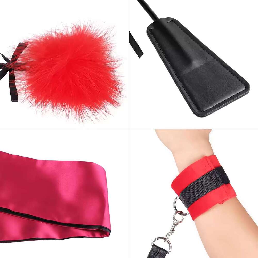 Wiseu Sex Bondage BDSM Kit bed Restraints Set Sex Toys with Hand & Ankle Cuff Bondage Collection & Blindfold & Tickler