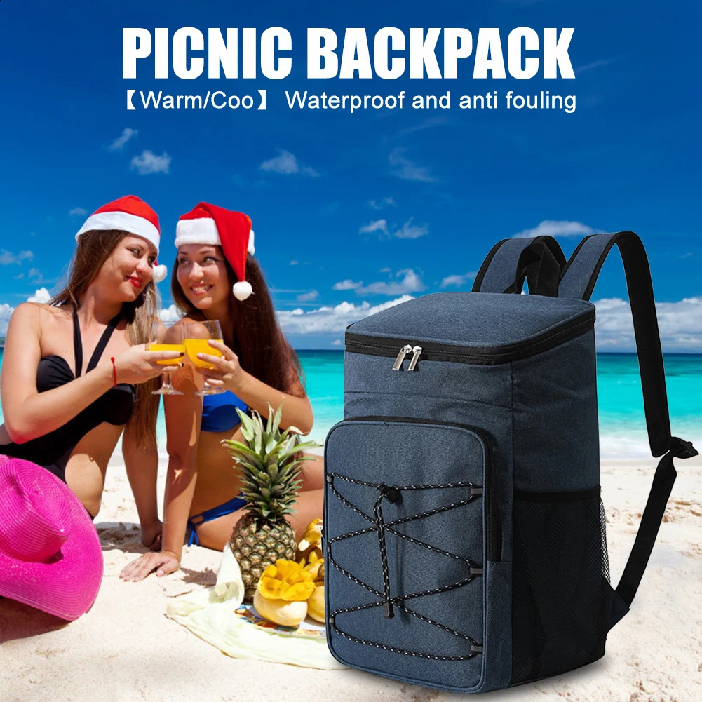 Insulated Cooler Bag Thermal Backpack Waterproof Picnic LeakProof Isothermal Fridge Beer Camping Supplies 240802
