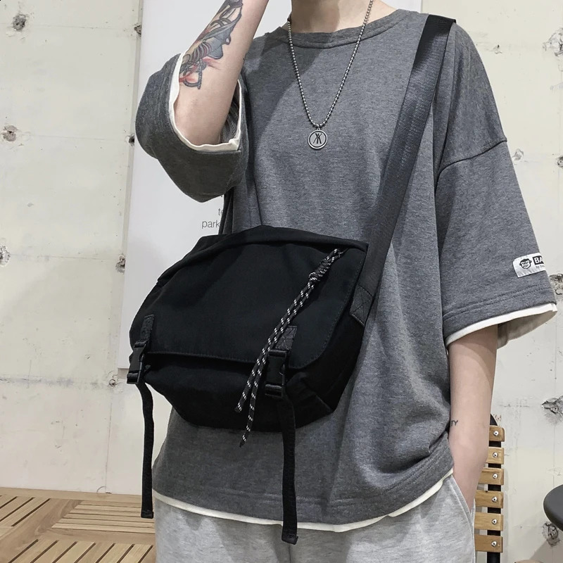 Crossbody mens ins Japanese Joker cross-bag students Korean leisure tooling postman small bag shoulder bag 240802