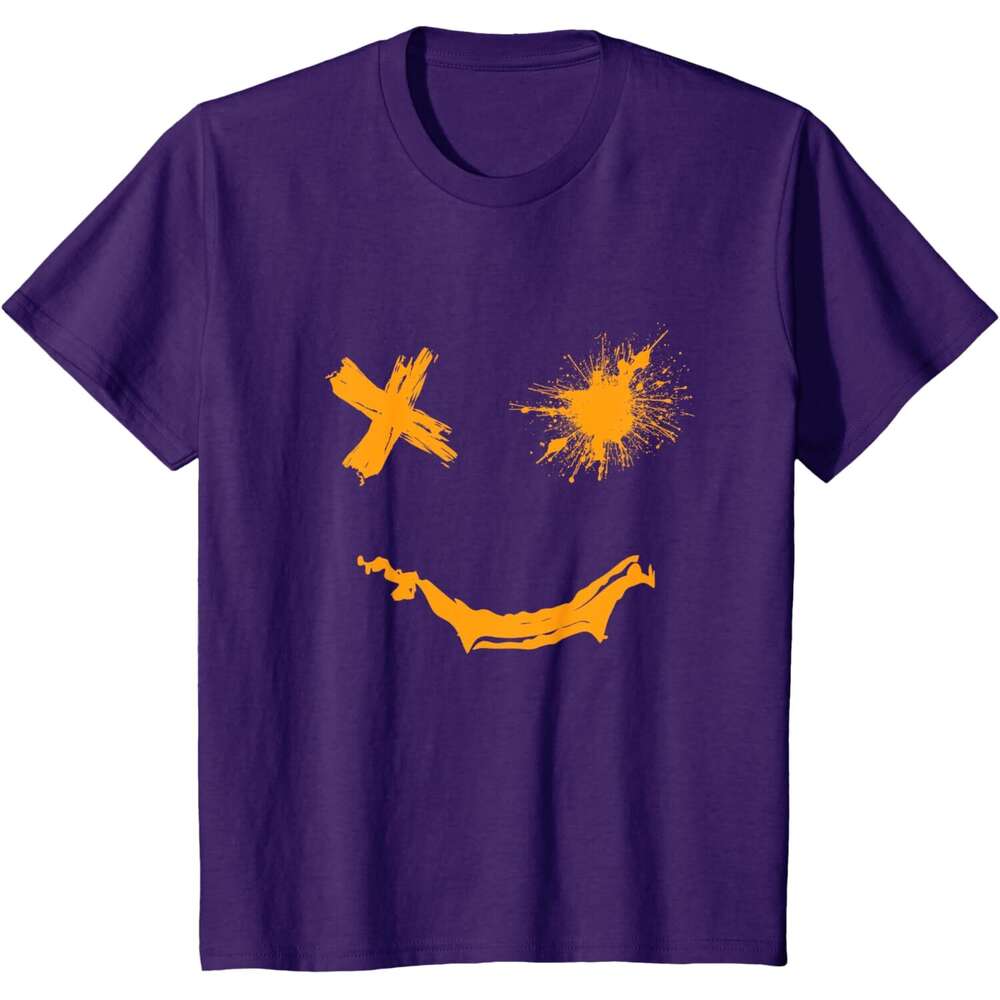 T shirt Mens Grunge Smile Orange Color Graphic T-Shirt shirts tshirt graphic tee Casual tops summer clothes Short sleeve Free shipping