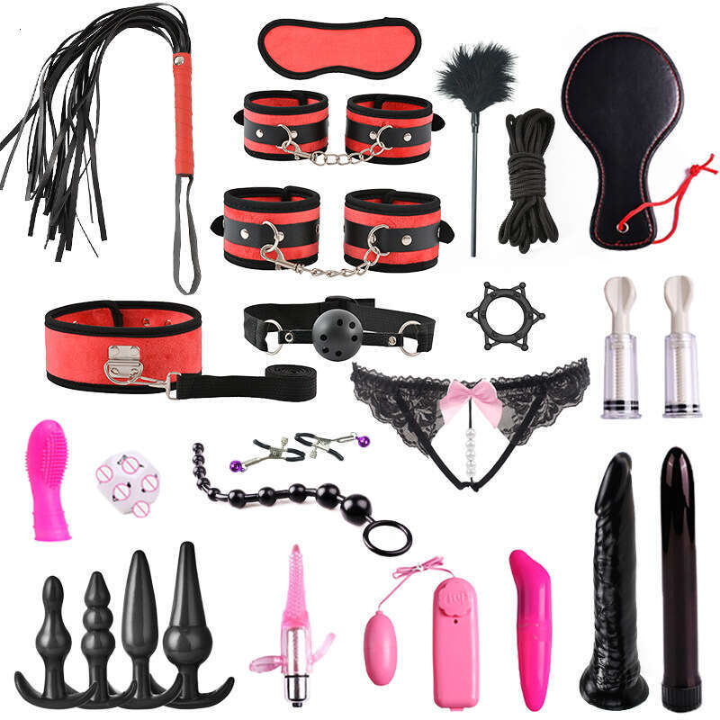 SHEYAY 22pcs Bondage SM Restraint Bed Bondage Kit Fetish Toy Fine Plush Webbing Set Men And Women's Sex Products