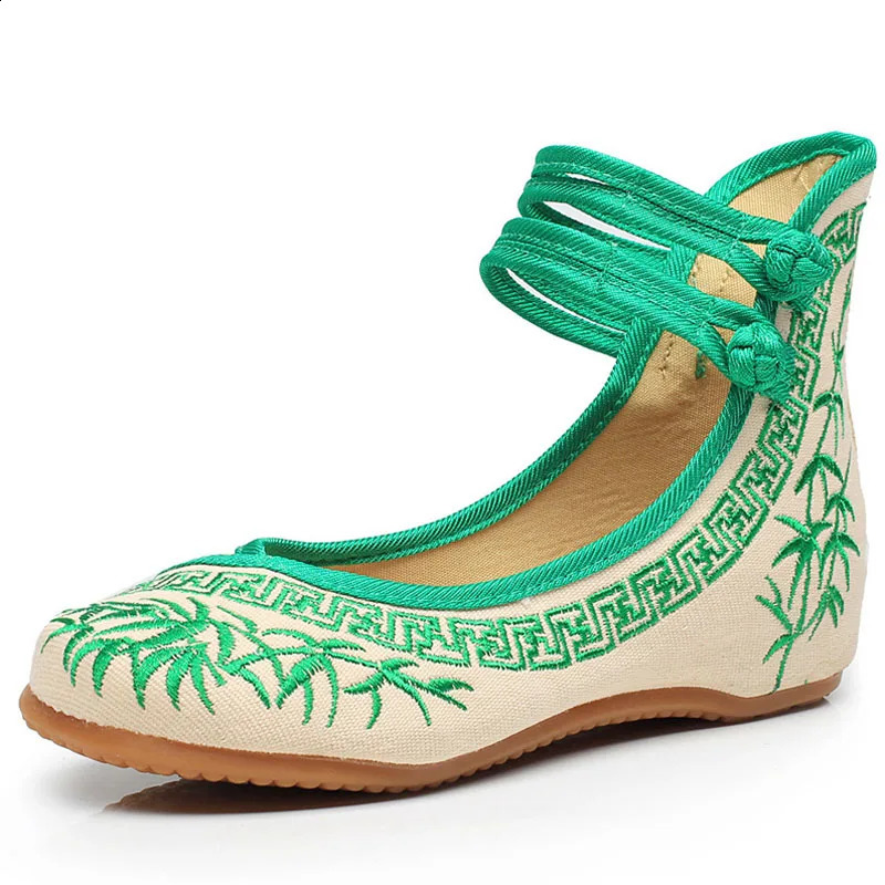 Ladies model bamboo literati ink Chinese style blue and white porcelain series embroidered cloth shoes womens shoes WSH2296 240802