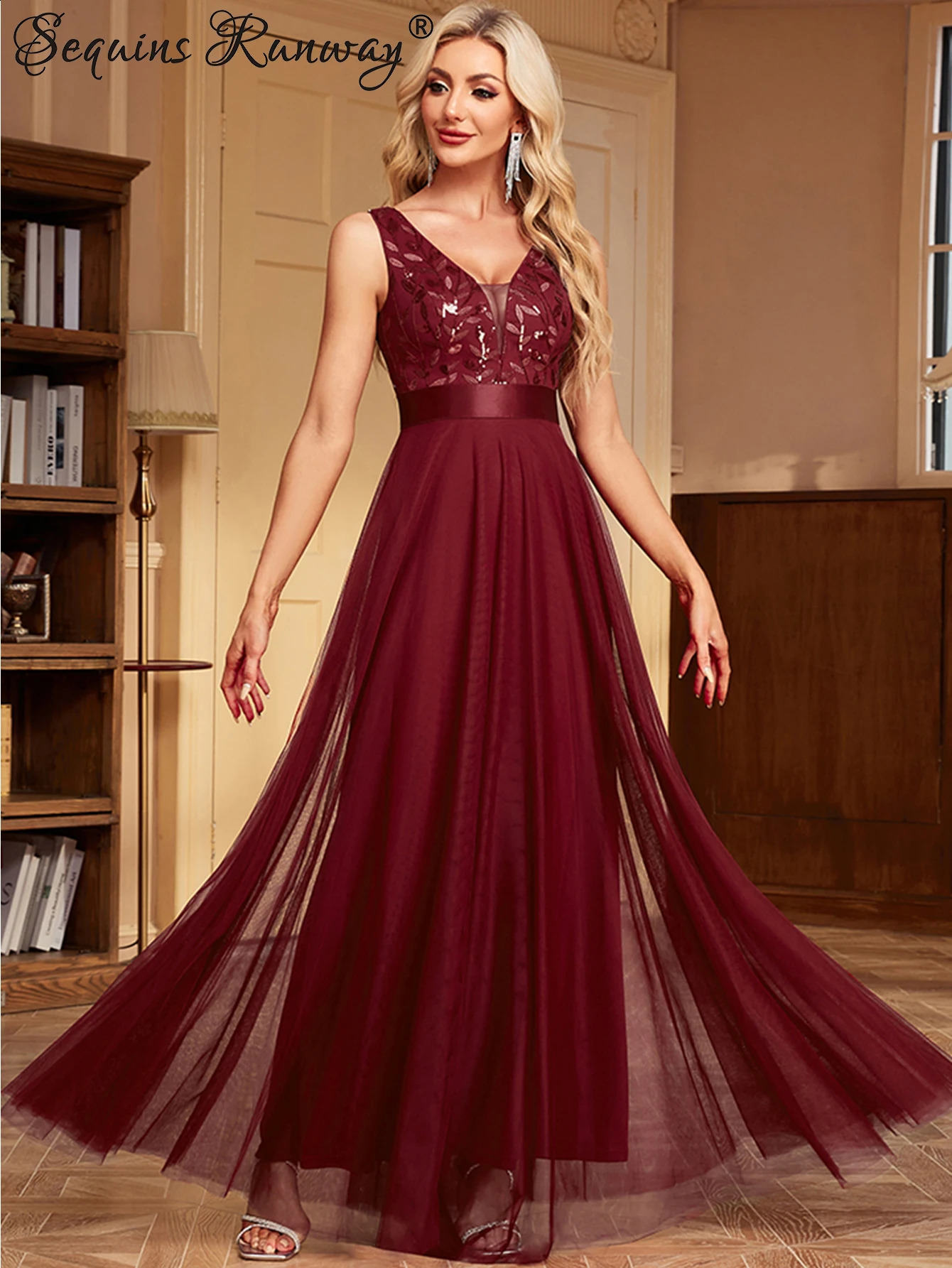 Sexy prom bridesmaid dresses for women elegant mesh birthday evening party dress woman backless maxi sequin summer dress vestido 240805