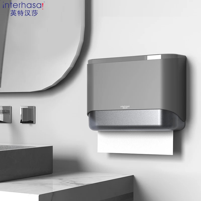 interhasa Paper Towel Dispenser Wall Tissue Dispenser Paper Towel Holder Punch Free Towel Dispenser for Bathroom Toilet 240805