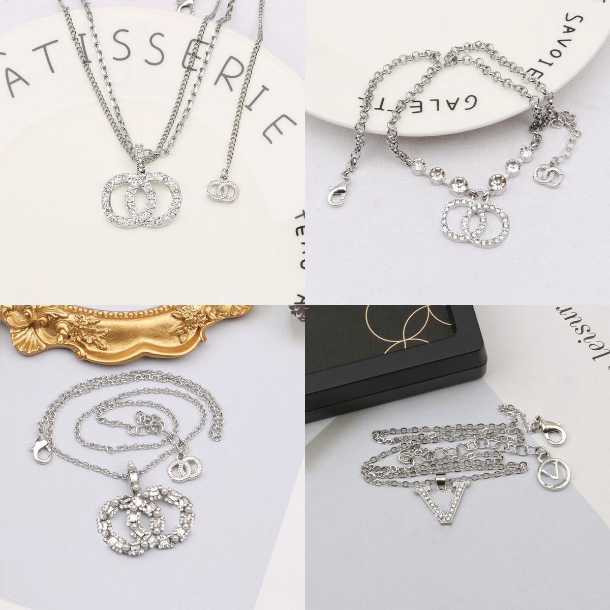 Luxury 18K Gold Plated Necklaces Designer Jewlery Women Pendant Necklace Wedding Party Gift