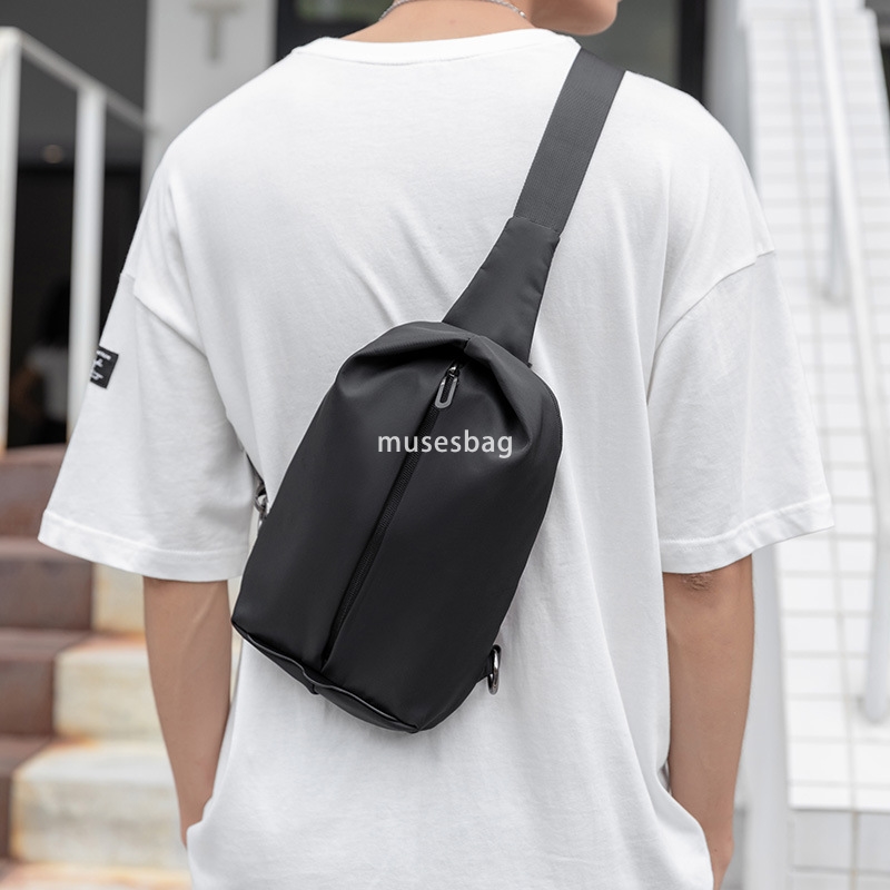 Chest bag men's shoulder bag crossbody bag simple casual fashion brand small bag personality small backpack multi-functional cross-bag men's