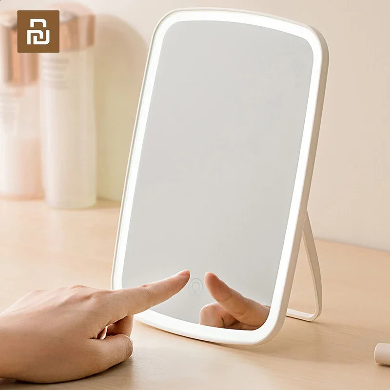 Youpin Lighted Makeup Mirror 3 Colors Adjustable Portable Cute Rechargeable Desktop Touchscreen 240729
