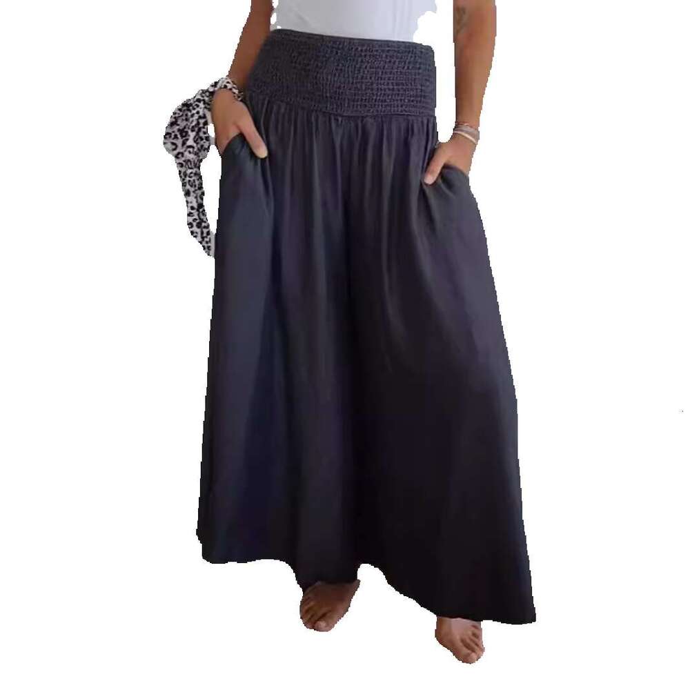 2024 New Womens Fashion Casual Hug Leg Elastic Belt Wide Pants College Style Harlan Sweatpants Straight Tube Jeans for Pregnant Women Half Pants for M