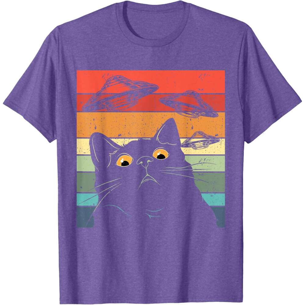 T shirt Mens Funny Tee, Galaxy Shirt Spaceship Alien Cat UFO T-Shirt shirts tshirt graphic tee Casual tops summer clothes Short sleeve Free shipping