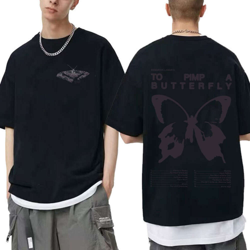 Lamar Kendrick To Pimp A Butterfly Graphic Tee Shirt Men's Rapper Hip Hop Trend Streetwear T-shirt Unisex Cotton Oversized Tees s