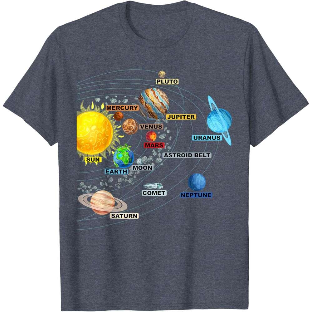 T shirt Mens Solar System Planets Astronomy Space Science - Girls Boys T-Shirt shirts tshirt graphic tee Casual tops summer clothes Short sleeve Free 