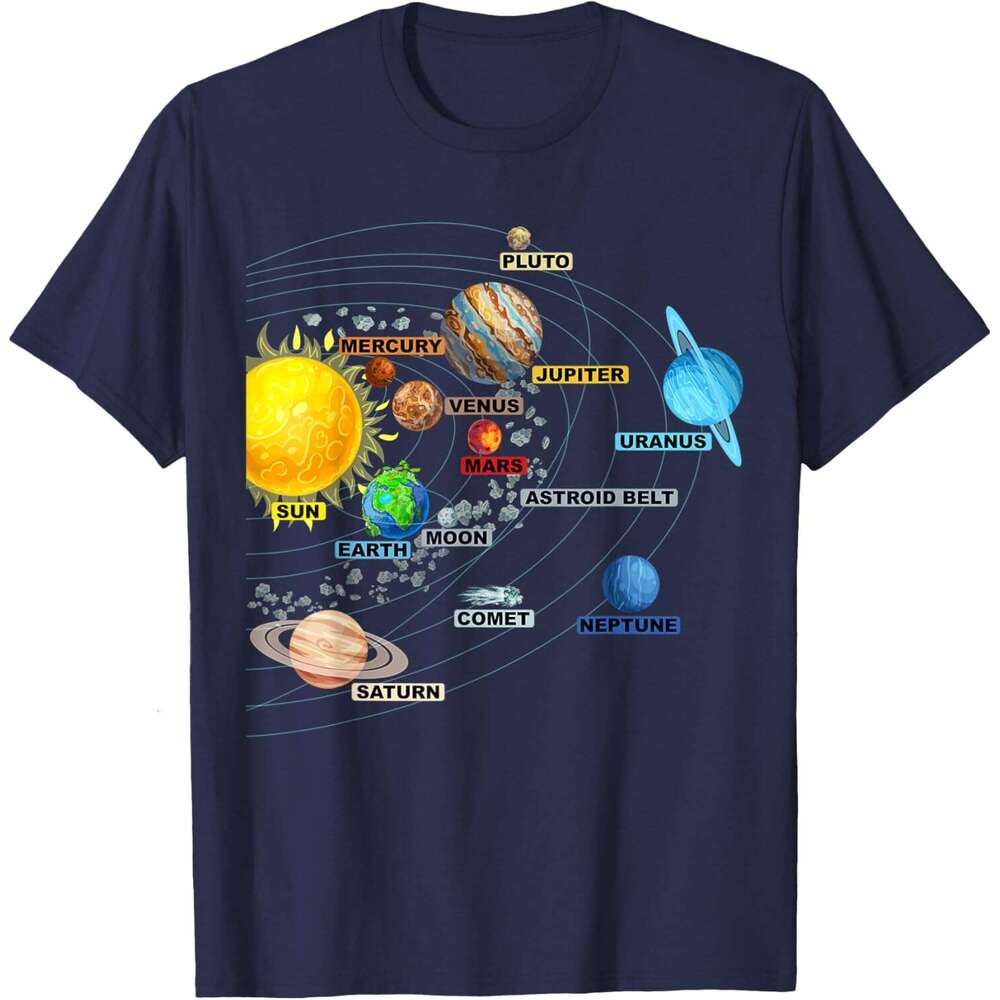 T shirt Mens Solar System Planets Astronomy Space Science - Girls Boys T-Shirt shirts tshirt graphic tee Casual tops summer clothes Short sleeve Free 