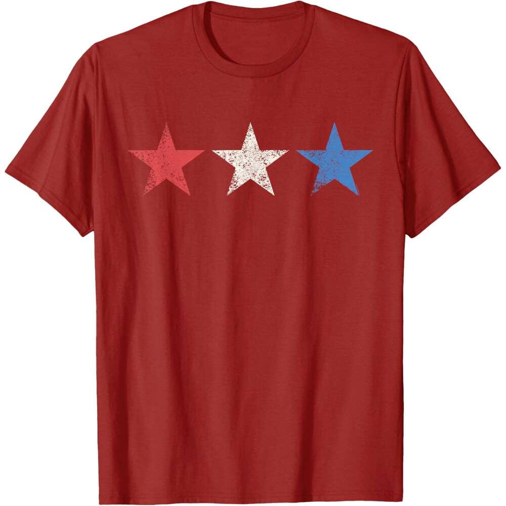 T shirt Mens July 4th Red White Blue Stars Cute USA Patriotic American T-Shirt shirts tshirt graphic tee Casual tops summer clothes Short sleeve Free 
