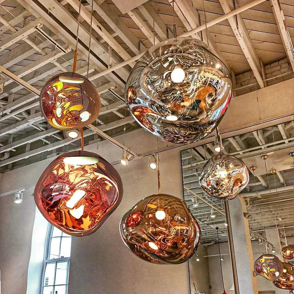Modern Glass Lava Pendant Lights for Living Room Bedroom Loft LED Pendant Ceiling Lamp lustre Home Decor Hanging Lamp ChandelierM240731